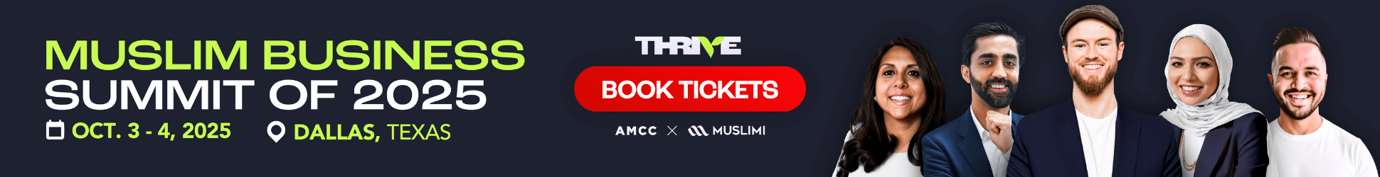 Thrive Muslim Business Summit 2025 leaderboard ad 728×90